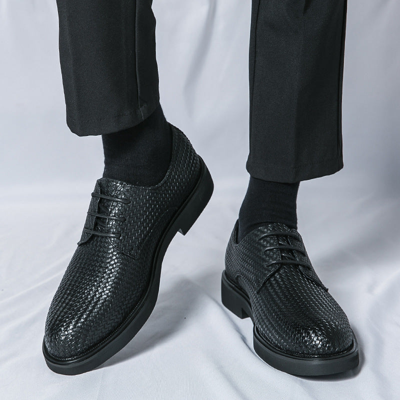 Mężczyźni | Loafers Platform Heritage Weave | Skóra PU | Wsuwane | Styl Casual