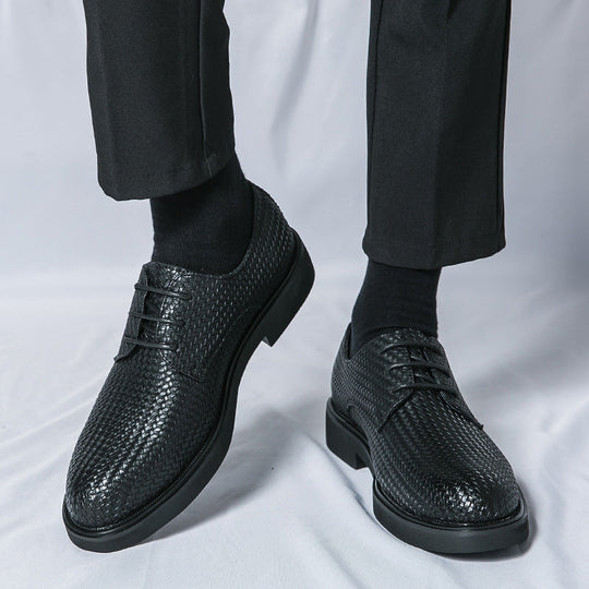 Mężczyźni | Loafers Platform Heritage Weave | Skóra PU | Wsuwane | Styl Casual