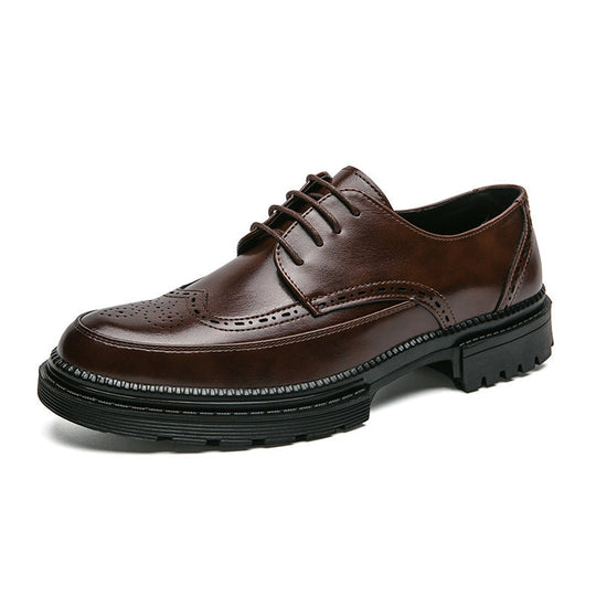 Mężczyźni | Klasyczne Brogue | Skórzane Buty Casual | Styl Brytyjski | Wsuwane
