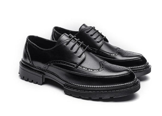 Mężczyźni | Klasyczne Brogue | Skórzane Buty Casual | Styl Brytyjski | Wsuwane