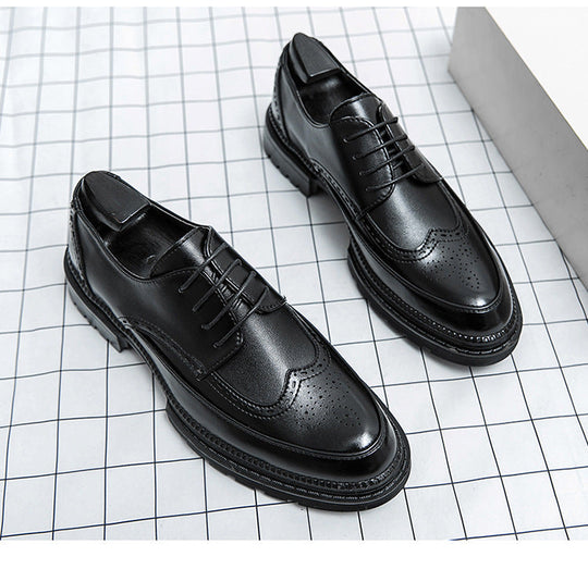 Mężczyźni | Klasyczne Brogue | Skórzane Buty Casual | Styl Brytyjski | Wsuwane
