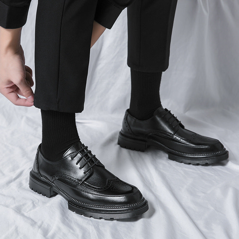 Mężczyźni | Klasyczne Brogue | Skórzane Buty Casual | Styl Brytyjski | Wsuwane