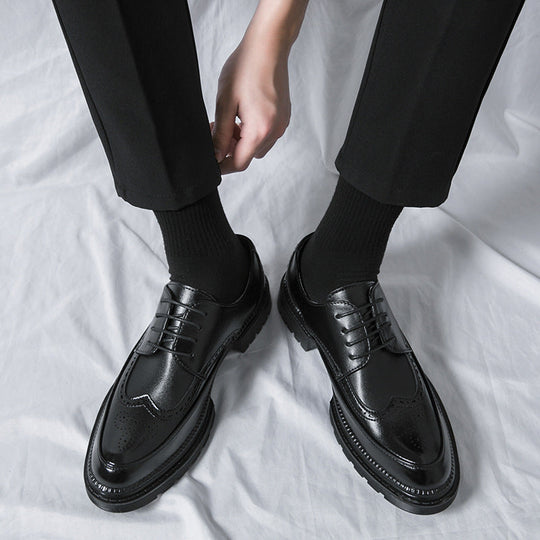 Mężczyźni | Klasyczne Brogue | Skórzane Buty Casual | Styl Brytyjski | Wsuwane