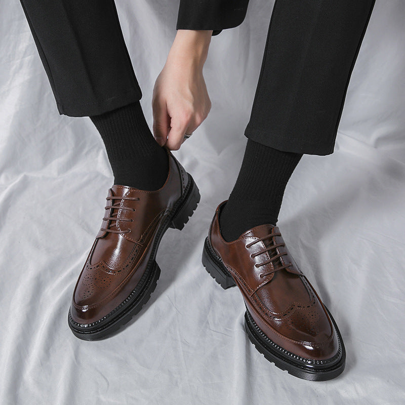 Mężczyźni | Klasyczne Brogue | Skórzane Buty Casual | Styl Brytyjski | Wsuwane