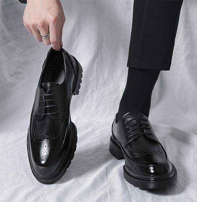 Mężczyźni | Klasyczne Brogue | Skórzane Buty Casual | Styl Brytyjski | Wsuwane