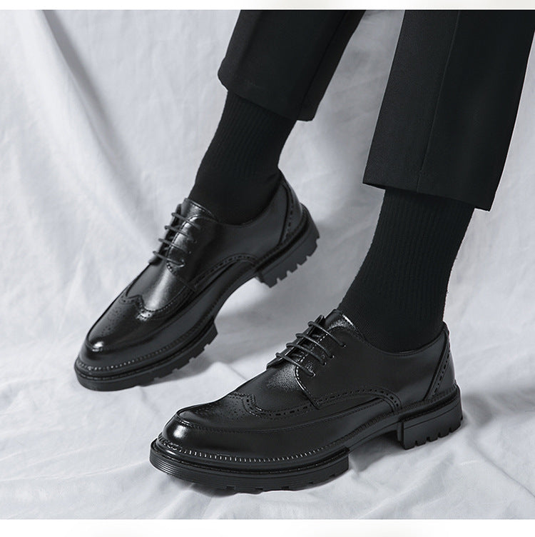 Mężczyźni | Klasyczne Brogue | Skórzane Buty Casual | Styl Brytyjski | Wsuwane