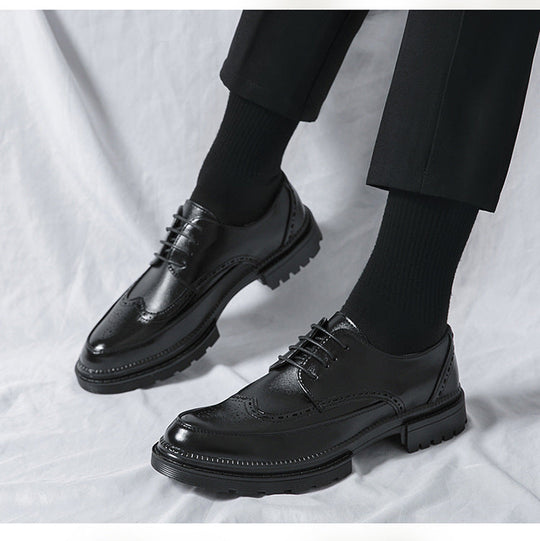 Mężczyźni | Klasyczne Brogue | Skórzane Buty Casual | Styl Brytyjski | Wsuwane