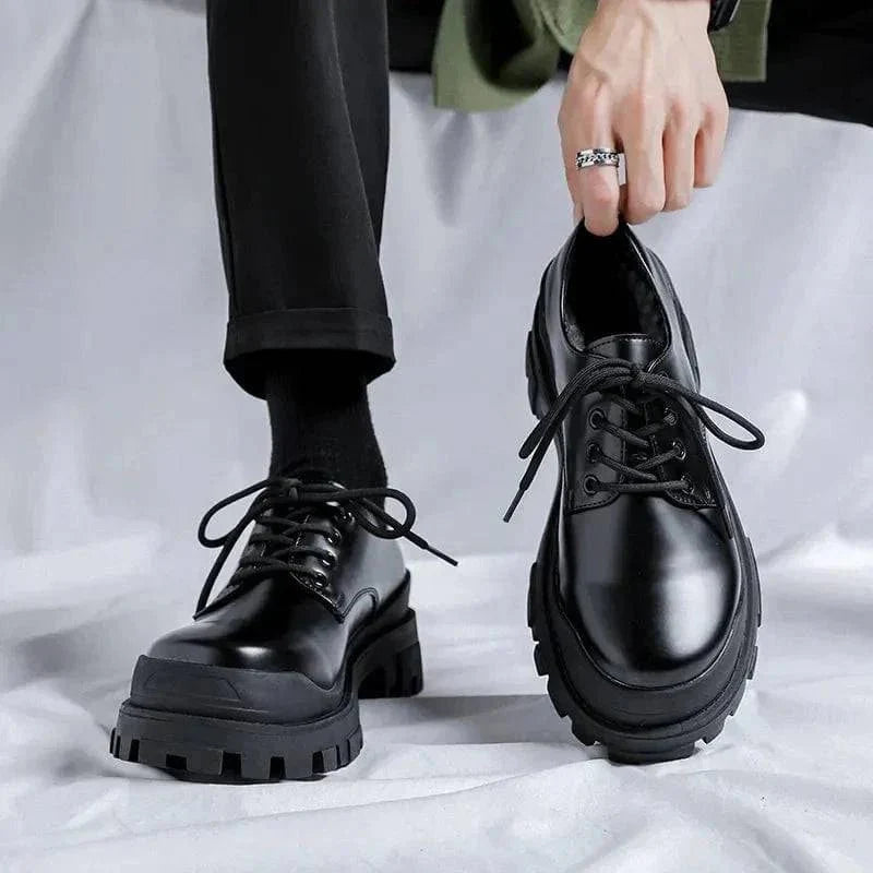 Mężczyźni | Skórzane Buty Sznurowane | Klasyczny Design | Styl Casual i Formalny