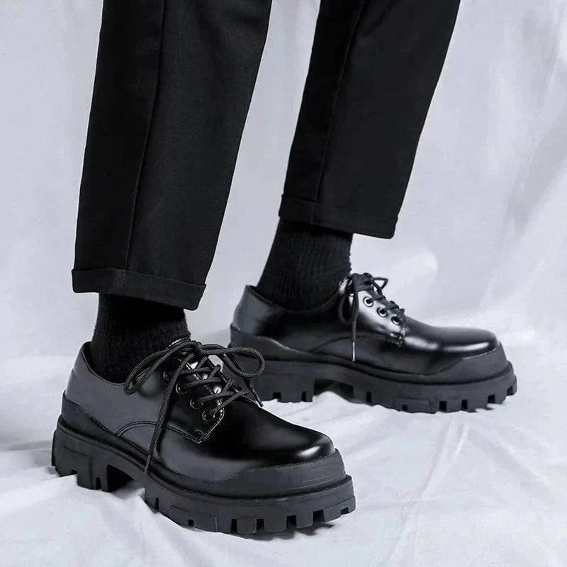 Mężczyźni | Skórzane Buty Sznurowane | Klasyczny Design | Styl Casual i Formalny