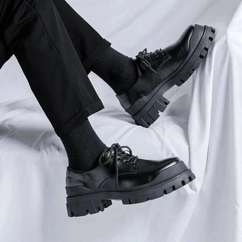 Mężczyźni | Skórzane Buty Sznurowane | Klasyczny Design | Styl Casual i Formalny