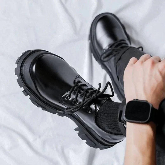 Mężczyźni | Skórzane Buty Sznurowane | Klasyczny Design | Styl Casual i Formalny
