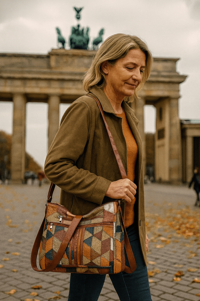 Laura | Mozaikowa skórzana torebka