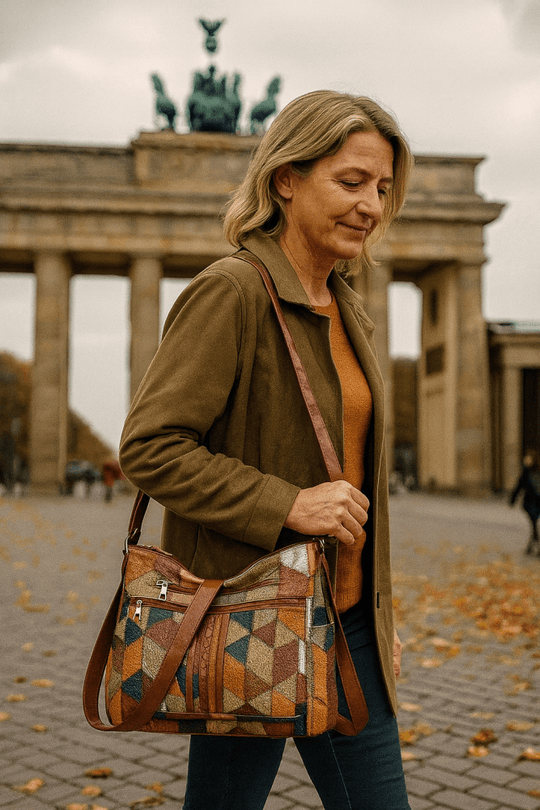 Laura | Mozaikowa skórzana torebka