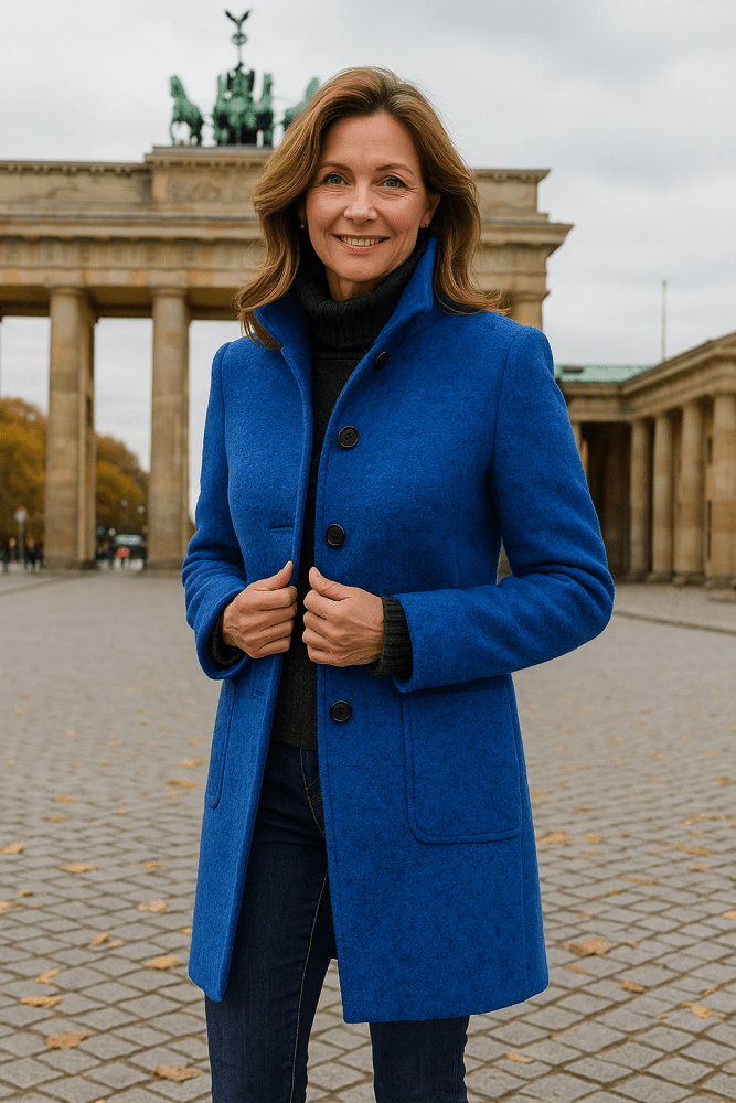Gerhild | Płaszcz damski z wysokim kołnierzem