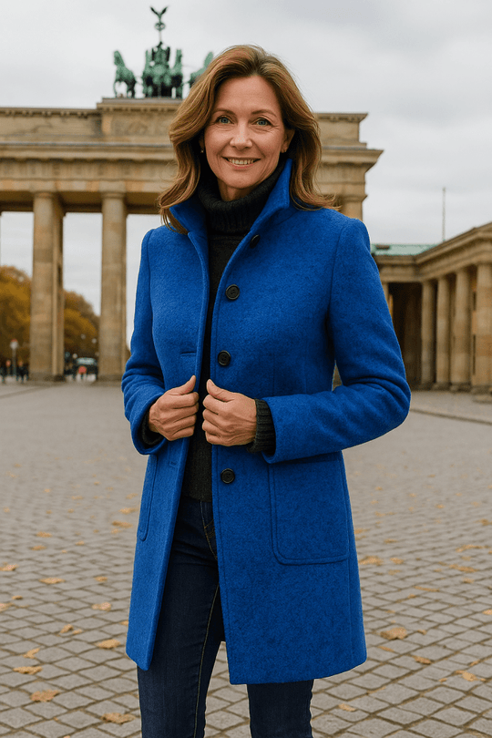 Gerhild | Płaszcz damski z wysokim kołnierzem