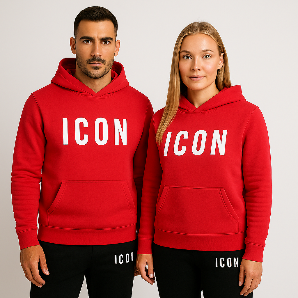 Damski | Zestaw Dresowy Noa | Bluza z Kapturem i Spodnie Dresowe | Logo ICON | Całoroczny