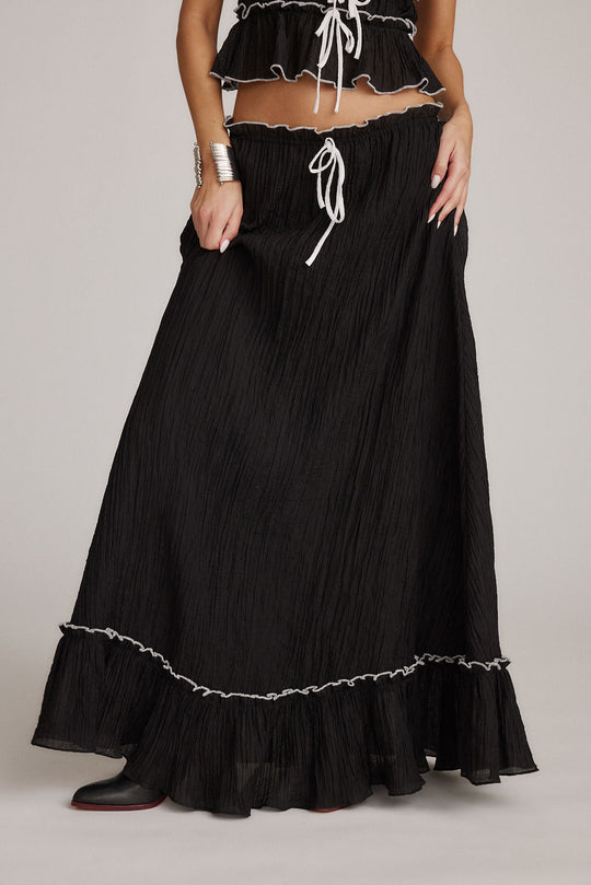Roxy | Dwuczęściowy zestaw letni | Crop top & maxi spódnica | Boho | Lekki i komfortowy
