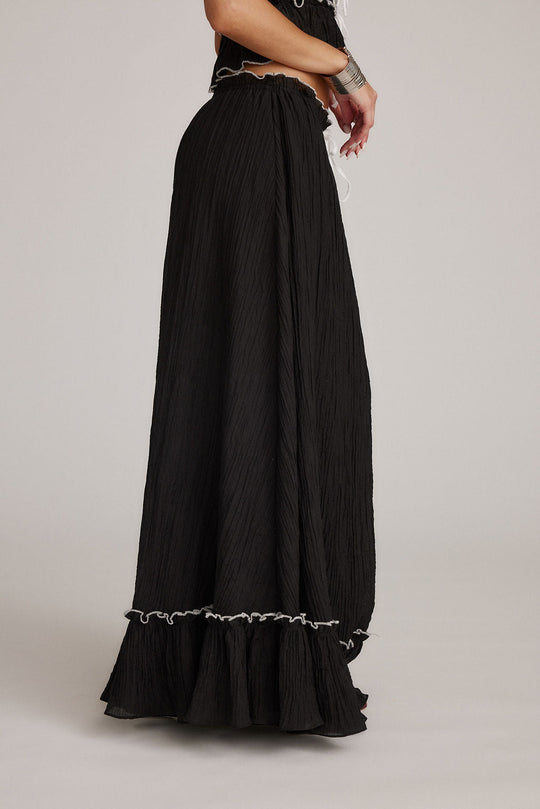 Roxy | Dwuczęściowy zestaw letni | Crop top & maxi spódnica | Boho | Lekki i komfortowy
