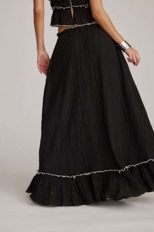 Roxy | Dwuczęściowy zestaw letni | Crop top & maxi spódnica | Boho | Lekki i komfortowy