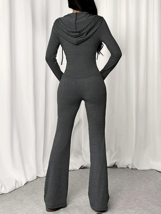 Kobieta | Zestaw Stylowy | Krój Slim Fit | Komplet 2-Częściowy | Styl Nowoczesny