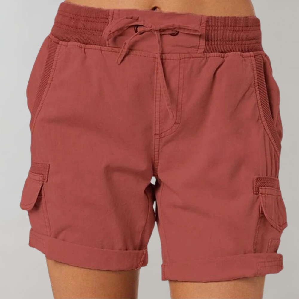 Damskie Szorty z Wysokim Stanem i Elastycznym Pasem | Luźny Komfortowy Krój | Letnie Spodenki Casual | Rozmiary S–3XL
