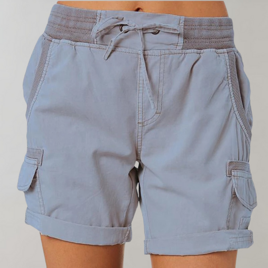 Damskie Szorty z Wysokim Stanem i Elastycznym Pasem | Luźny Komfortowy Krój | Letnie Spodenki Casual | Rozmiary S–3XL