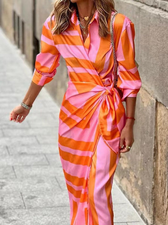 Elena | Lekka Sukienka Midi Kopertowa Damska | Regulowana Talia | Rękawy 3/4 | Idealna na Lato i Eleganckie Okazje