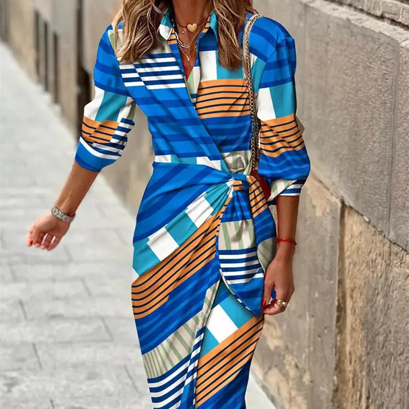 Elena | Lekka Sukienka Midi Kopertowa Damska | Regulowana Talia | Rękawy 3/4 | Idealna na Lato i Eleganckie Okazje