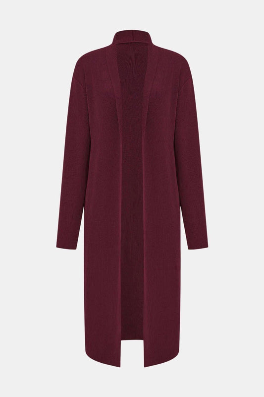 Komplet damski | kardigan, prążkowana dzianina