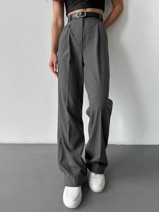 Damskie Szerokie Spodnie Casual | Komfortowy Krój | Wygodna Talia | Eleganckie Spodnie do Biura i na Co Dzień