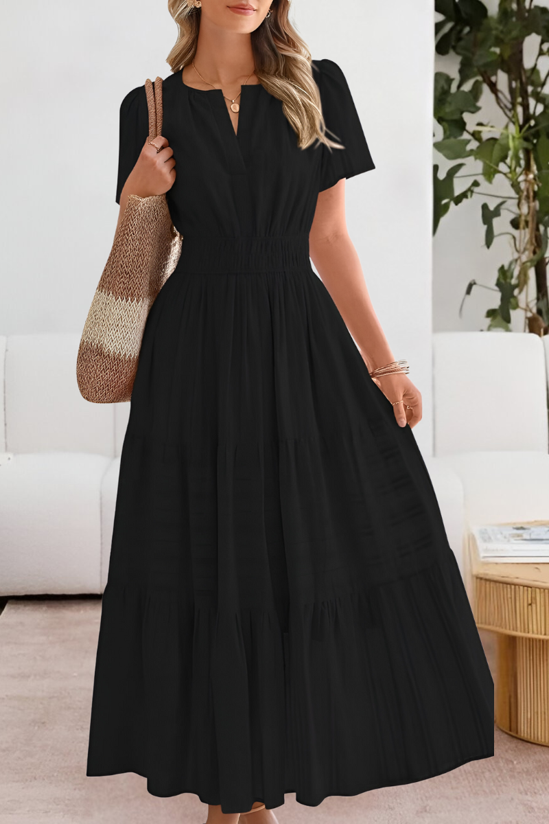 Giavanna | Elegancka Sukienka Boho Midi Damska | Krój A-Linii | Bawełniana Mieszanka | Na Lato i Wakacje