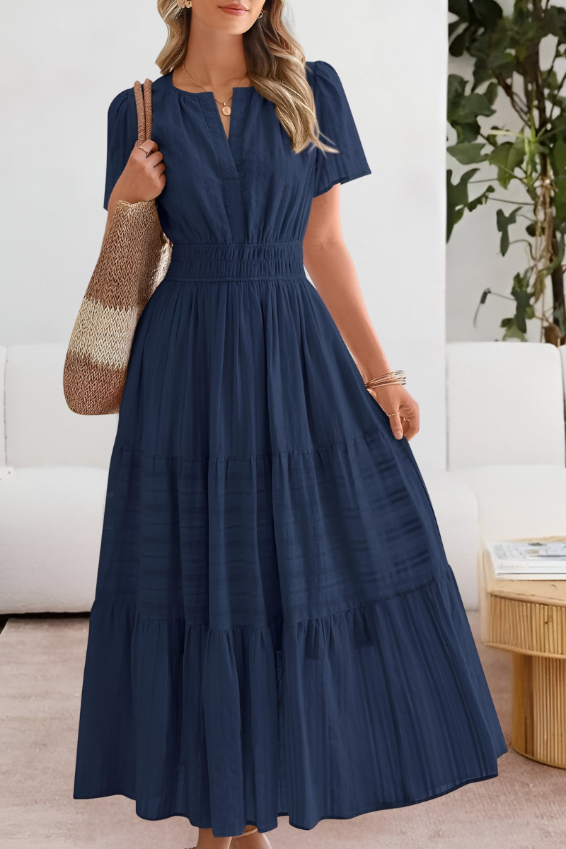 Giavanna | Elegancka Sukienka Boho Midi Damska | Krój A-Linii | Bawełniana Mieszanka | Na Lato i Wakacje