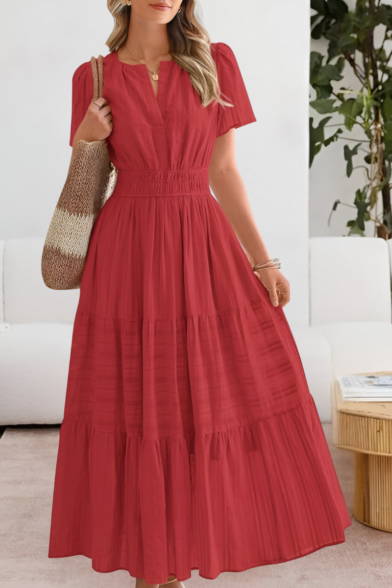 Giavanna | Elegancka Sukienka Boho Midi Damska | Krój A-Linii | Bawełniana Mieszanka | Na Lato i Wakacje