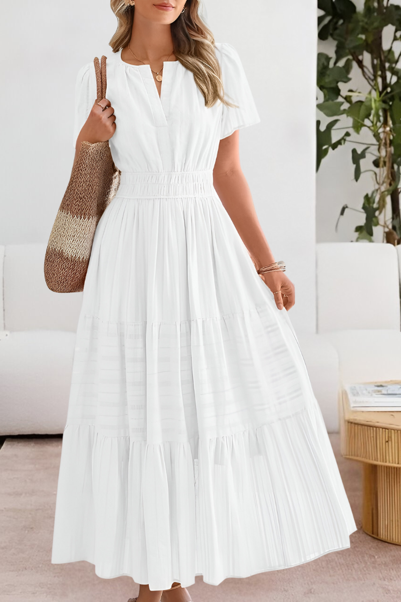 Giavanna | Elegancka Sukienka Boho Midi Damska | Krój A-Linii | Bawełniana Mieszanka | Na Lato i Wakacje