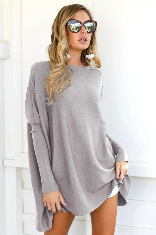 Damski Sweter – Oversize – Miękka Dzianina – Długi Styl Tuniki – Casual