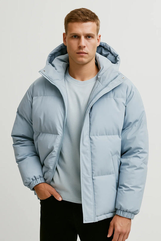 Męska Kurtka | Puchowa | Nowoczesna | Z Kapturem | Zima