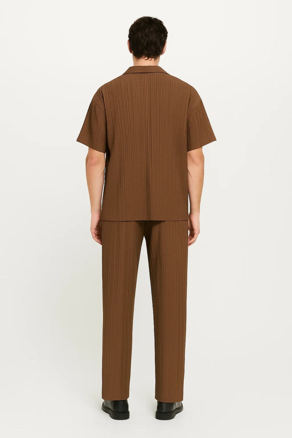 Mężczyźni | Komplet Dwuczęściowy | Minimalistyczny Design | Zapięcie na Guziki | Styl Casual