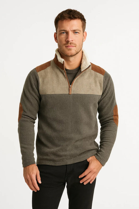 Sweter męski oversize | poduszki na łokciach