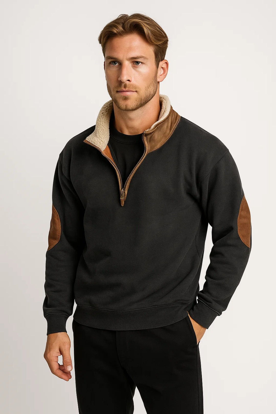 Męski Sweter | Basic&Oversized | Z Kapturem | Zima