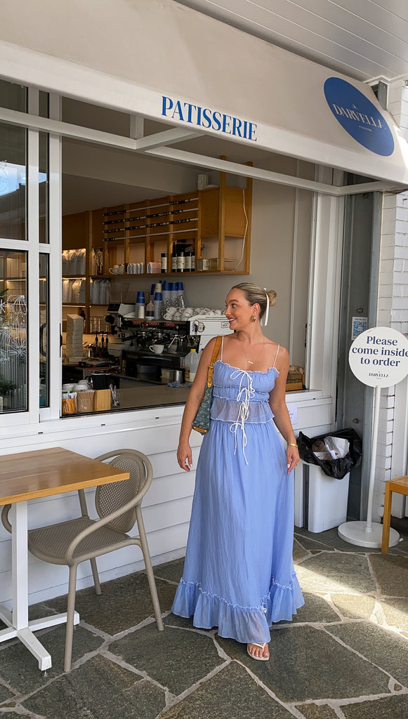 Roxy | Dwuczęściowy zestaw letni | Crop top & maxi spódnica | Boho | Lekki i komfortowy