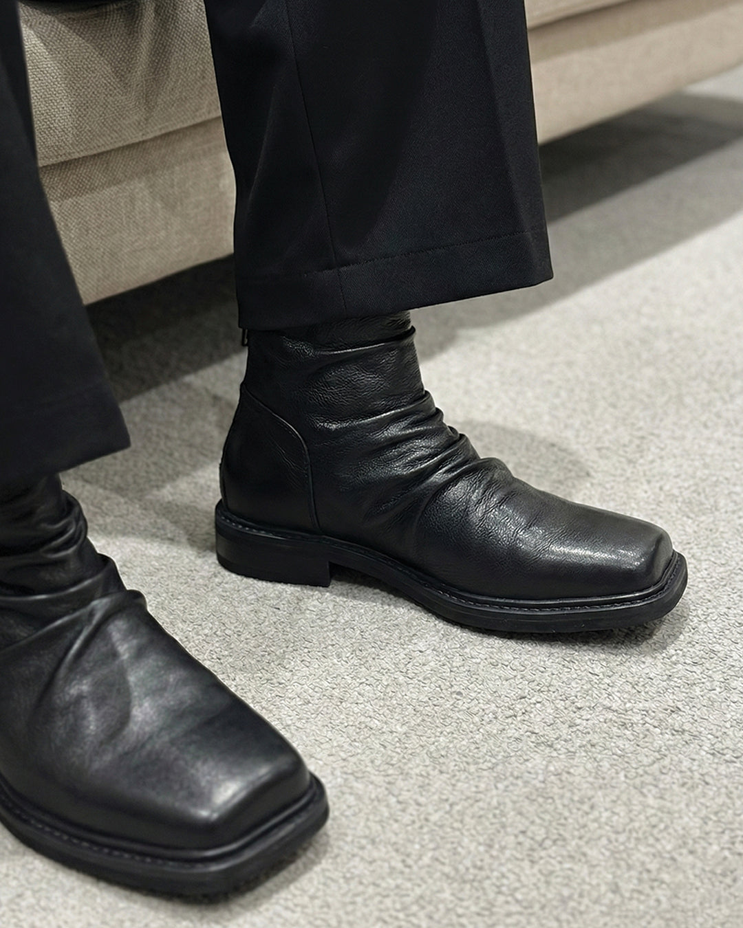 Mężczyzna | Botki | Kwadratowy Nosek | Minimalistyczny Fason | Ponadczasowy Styl