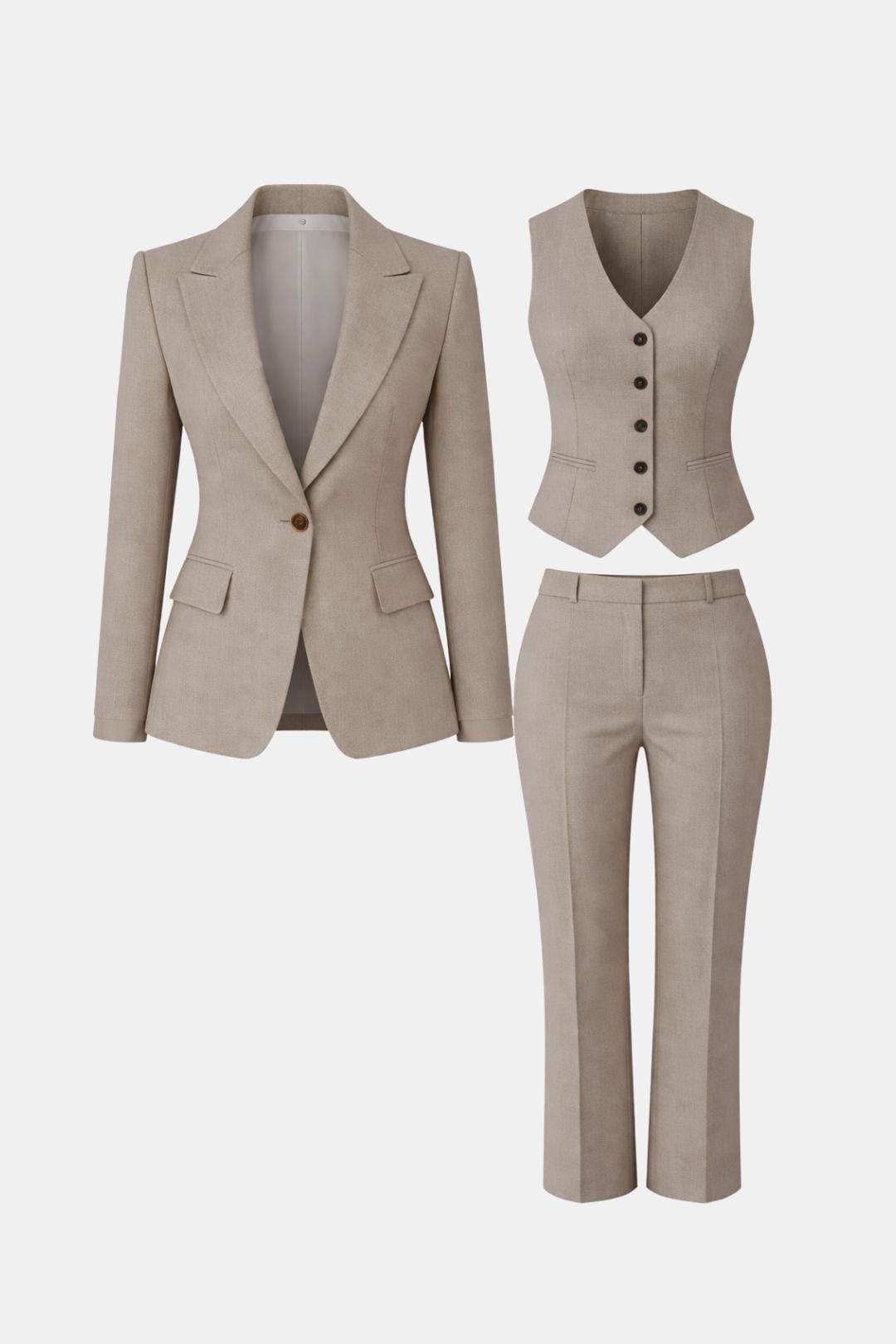 Isabel | 3-częściowy Garnitur Damski | Żakiet, Kamizelka i Spodnie, Dopasowany Elegancki Look