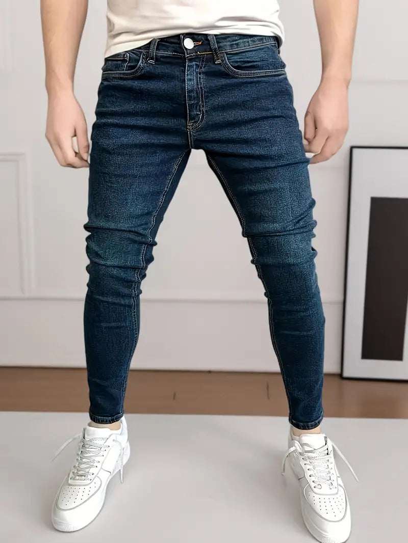 Męskie Klasyczne Jeansy o Prostej Linii | Wiosna–Lato | Komfortowy Krój | Neutralne Odcienie | Casual Everyday Denim