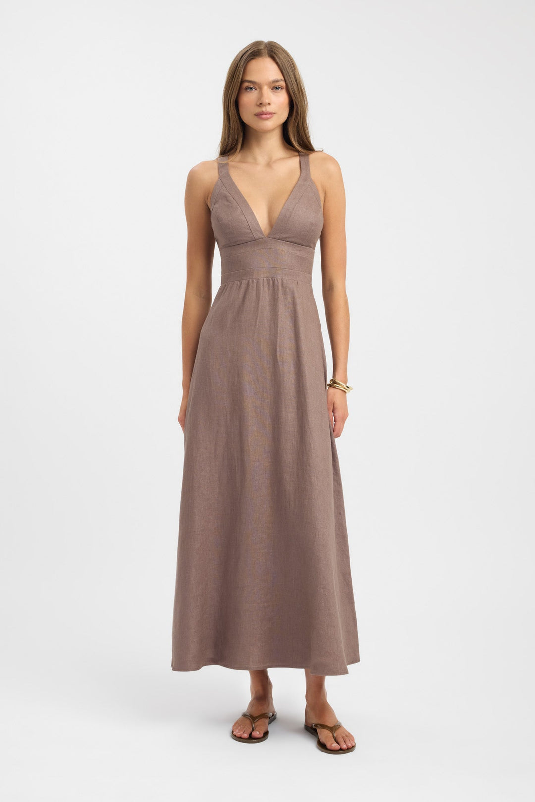 Kobieta | Sukienka Maxi | Krój Fit and Flare | Dekolt V | Styl Elegancki