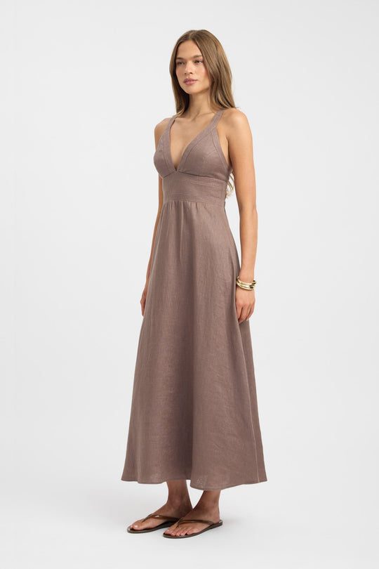 Kobieta | Sukienka Maxi | Krój Fit and Flare | Dekolt V | Styl Elegancki