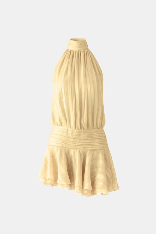 Sukienka mini | dekolt halter, odkryte plecy
