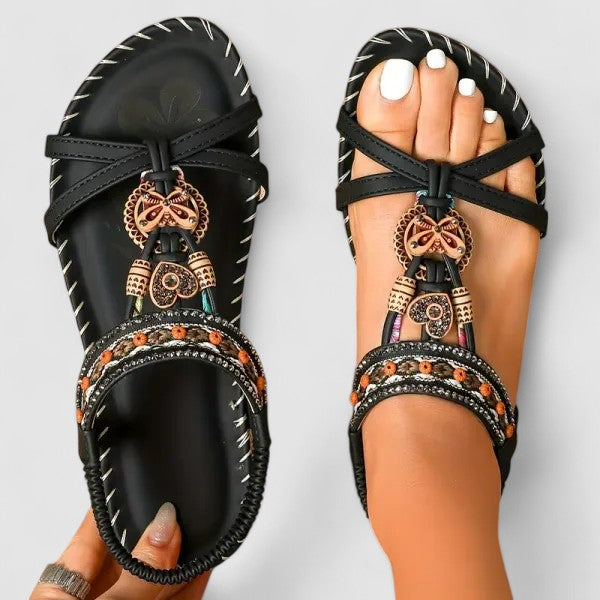 Katrijn | Damskie Sandały Ortopedyczne Boho | Ergonomiczne, Oddychające i Regulowane | Komfort na Wiosnę i Lato