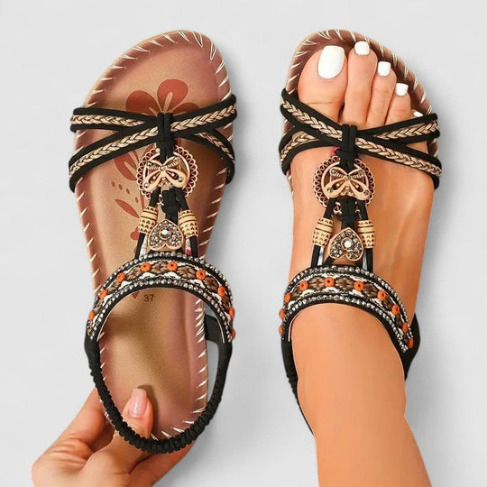 Katrijn | Damskie Sandały Ortopedyczne Boho | Ergonomiczne, Oddychające i Regulowane | Komfort na Wiosnę i Lato