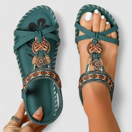 Katrijn | Damskie Sandały Ortopedyczne Boho | Ergonomiczne, Oddychające i Regulowane | Komfort na Wiosnę i Lato