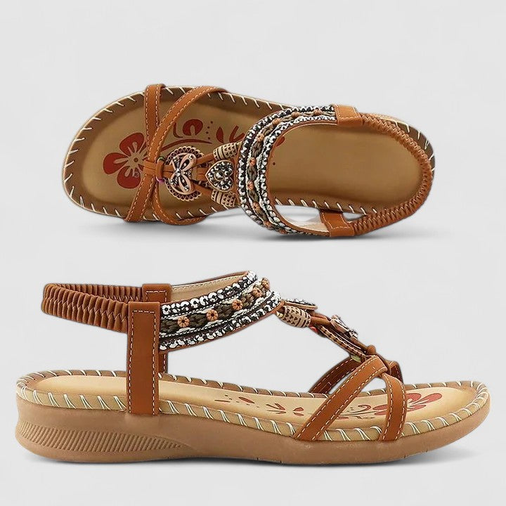 Katrijn | Damskie Sandały Ortopedyczne Boho | Ergonomiczne, Oddychające i Regulowane | Komfort na Wiosnę i Lato